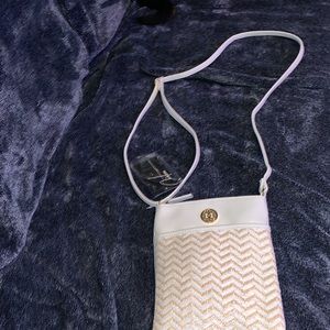 Chateau White and Gold Crossbody Bag